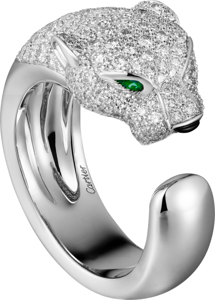 Panthère de Cartier ringWhite gold, diamonds, emeralds, onyx