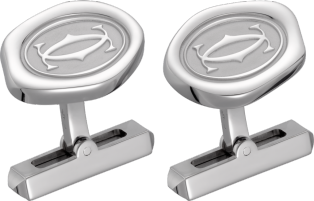 Wax seal decor cufflinks Sterling silver, palladium finish