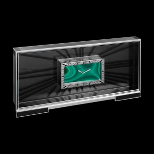 Malachite exceptional clock Malachite, stainless steel