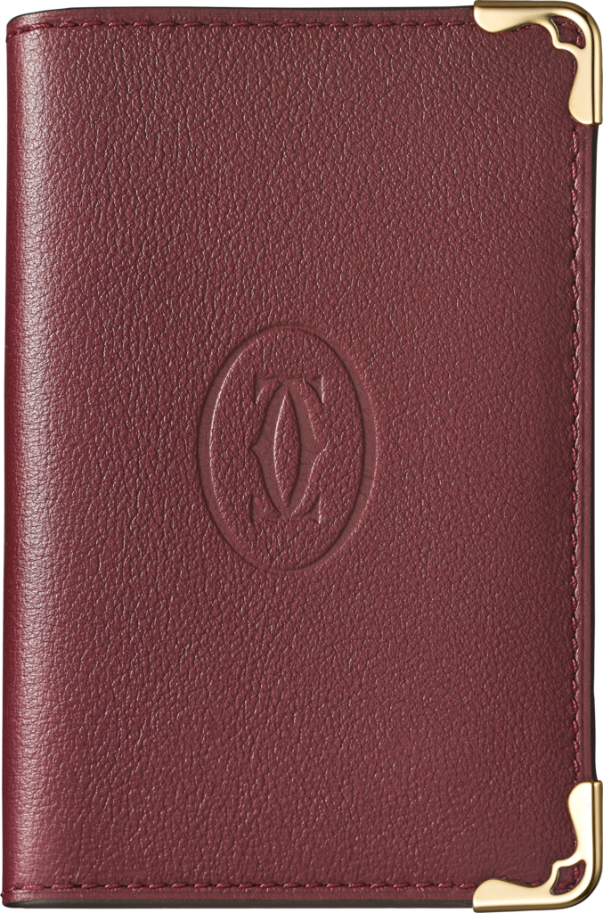 Card Holder, Must de CartierBurgundy calfskin, golden finish