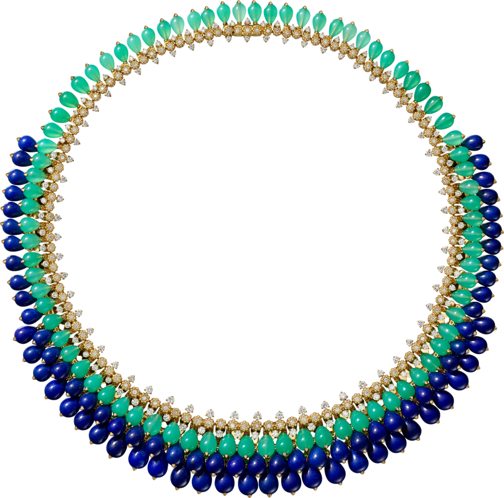 Cactus de Cartier necklaceYellow gold, chrysoprase, lapis lazuli, diamonds