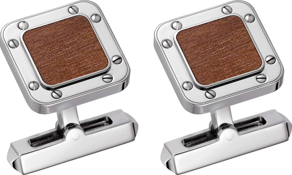 Santos de Cartier cufflinksPalladium-finish sterling silver and Kotibe wood