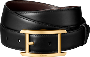 Belt, Tank de Cartier Black cowhide, golden-finish buckle