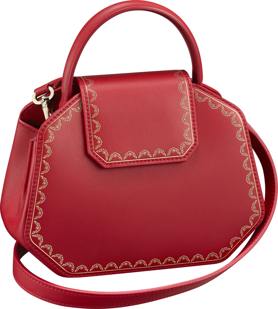 Top Handle Bag, Mini, Guirlande de CartierRed calfskin, golden finish