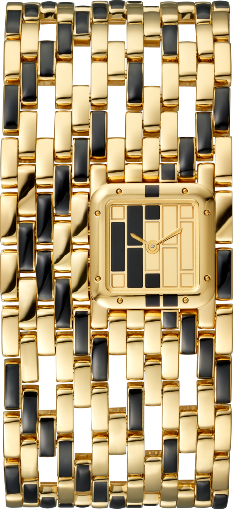 Panthère de Cartier watchCuff, quartz movement, yellow gold lacquer