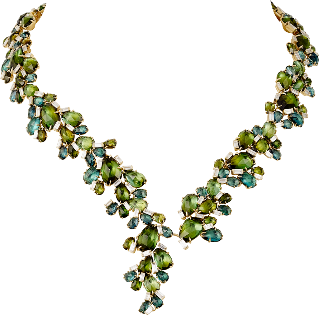 Cactus de Cartier necklaceYellow gold, tourmalines, diamonds