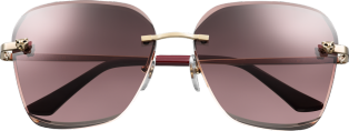 Panthère de Cartier sunglasses Champagne golden-finish metal, graduated burgundy lenses