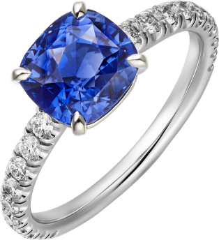 Solitaire 1895 Platinum, sapphire, diamonds