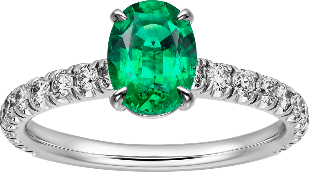 Solitaire 1895Platinum, emerald, diamonds