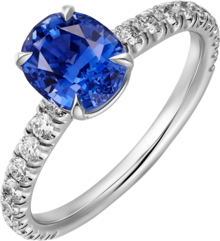 Solitaire 1895 Platinum, sapphire, diamonds