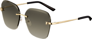 Panthère de Cartier sunglasses Champagne golden-finish metal, graduated brown lenses