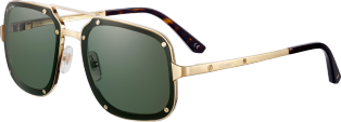 Santos de Cartier sunglasses Smooth and brushed golden-finish metal, grey lenses