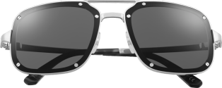 Santos de Cartier sunglasses Smooth and brushed platinum-finish metal, grey lenses