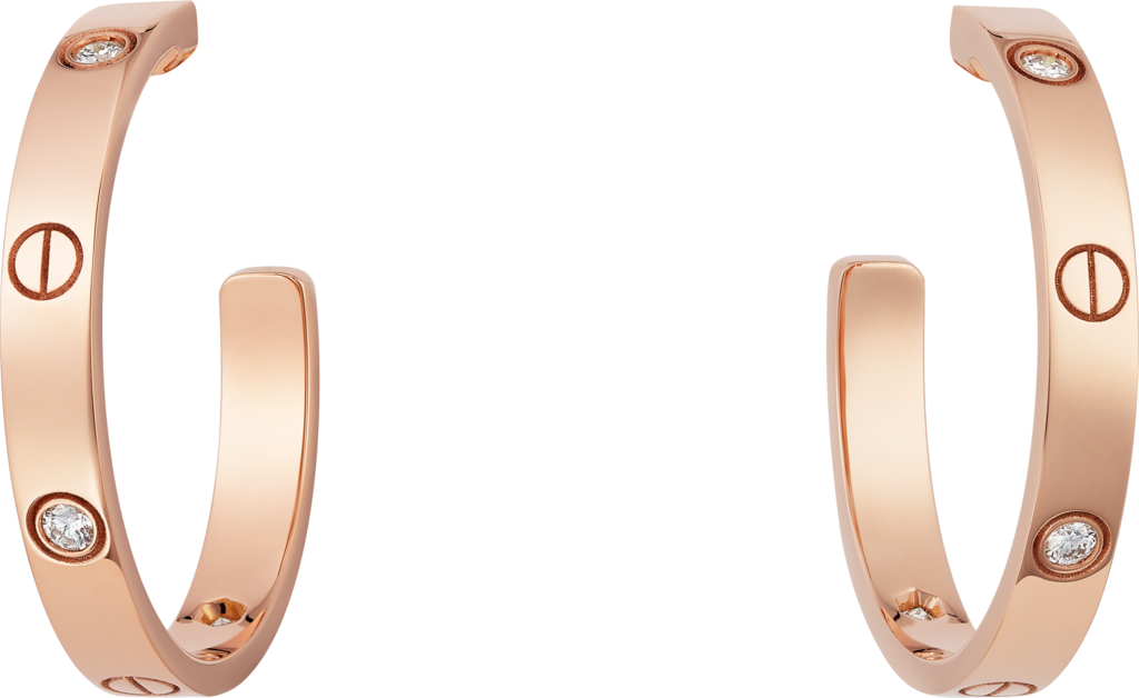 Love earringsRose gold, diamond