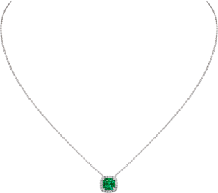 Cartier Destinée necklace with coloured stone White gold, emerald, diamonds