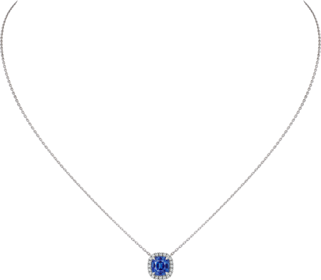 Cartier Destinée necklace with coloured stoneWhite gold, sapphire, diamonds.