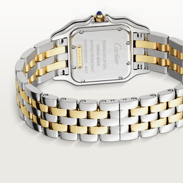 Panthère de Cartier watch Medium model, quartz movement, yellow gold, steel