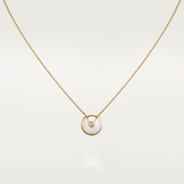 Amulette de Cartier necklace, XS model Yellow gold, diamonds, white mother-of-pearl