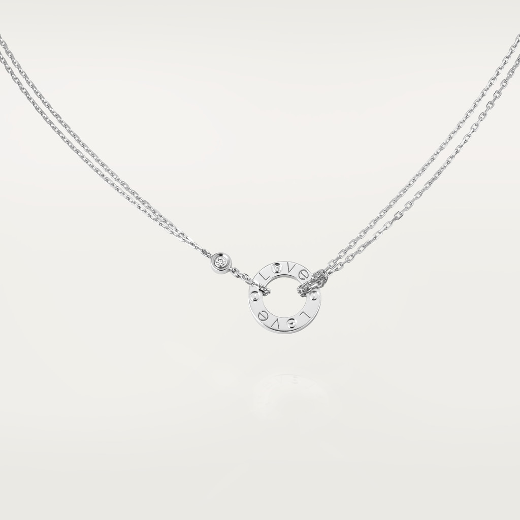 Love necklace, 2 diamondsWhite gold, diamonds