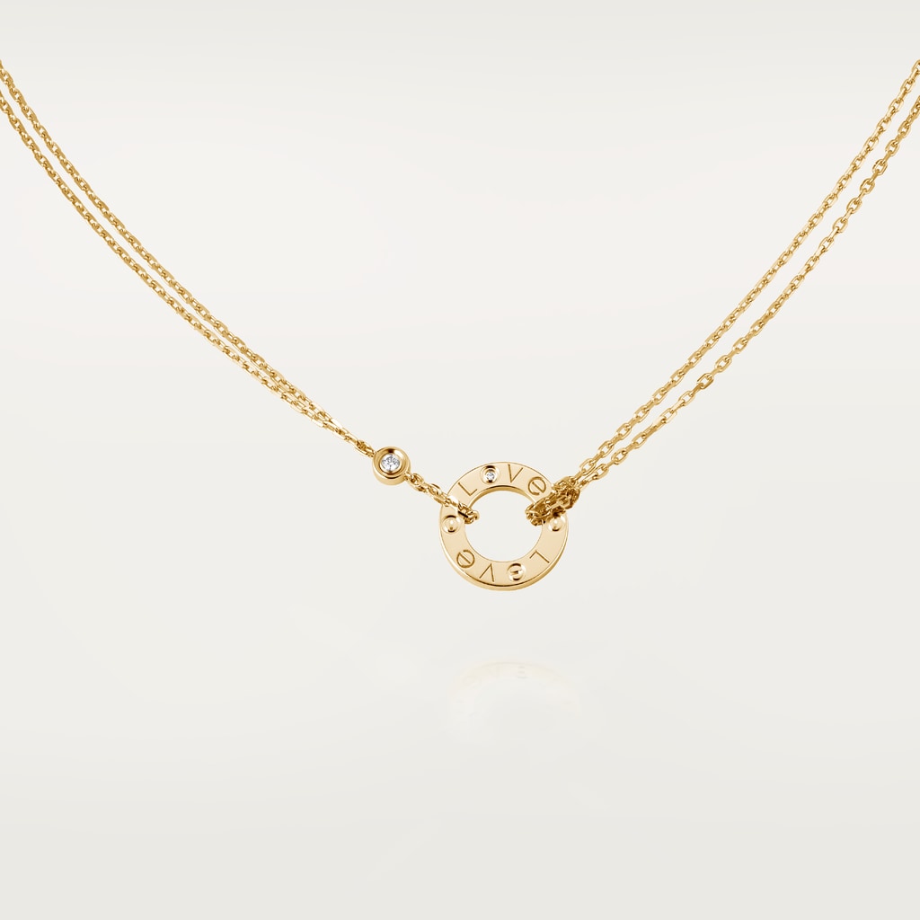 Love necklace, 2 diamondsYellow gold, diamonds