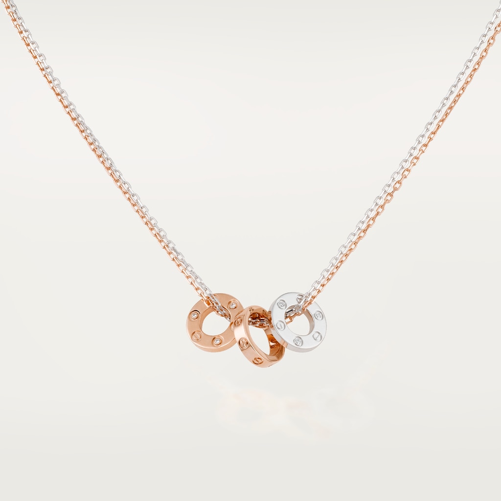 Love necklace, 6 diamondsRose gold, white gold, diamonds