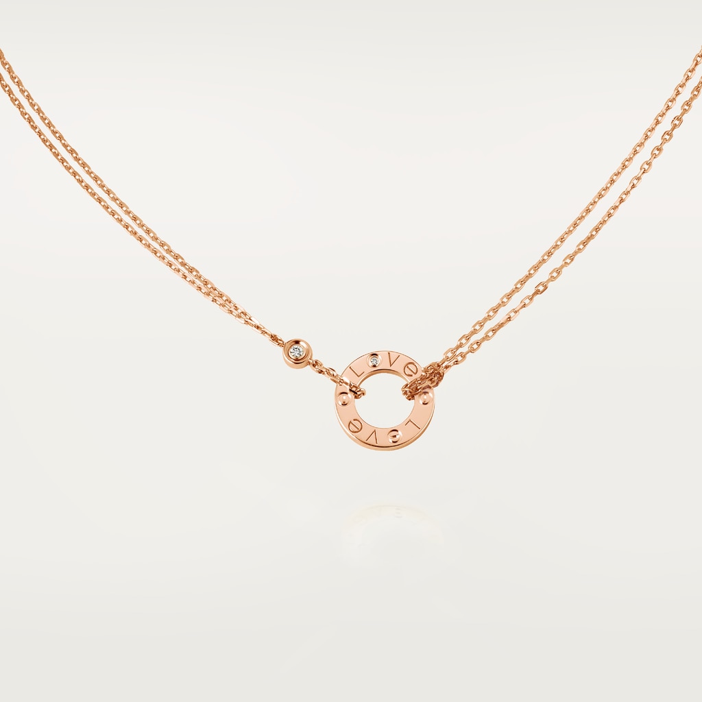 Love necklace, 2 diamondsRose gold, diamonds