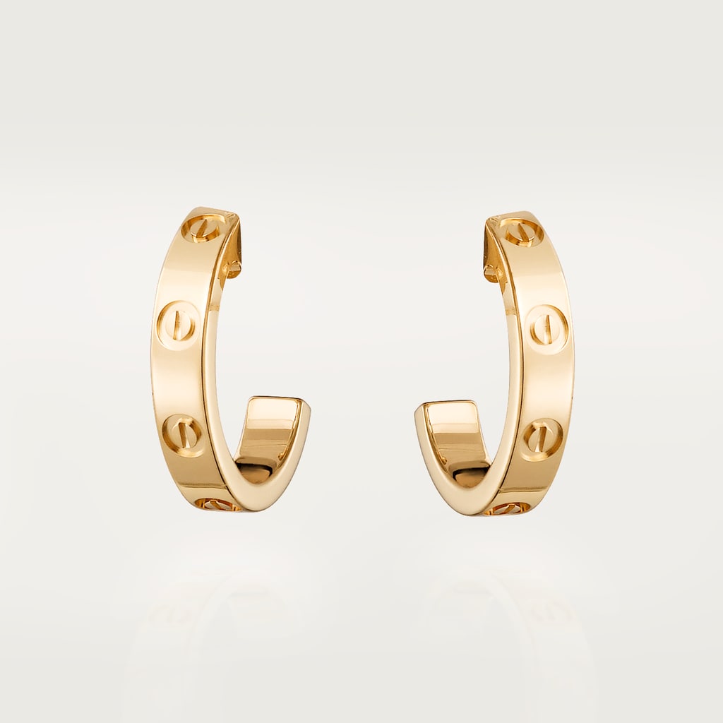 Love hoop earrings, small modelYellow gold