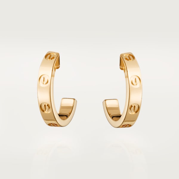 Love hoop earrings, small model Yellow gold