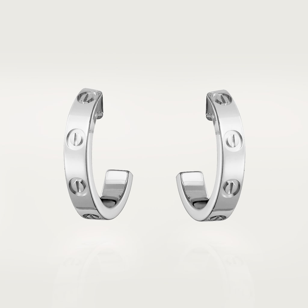 Love hoop earrings, small modelWhite gold