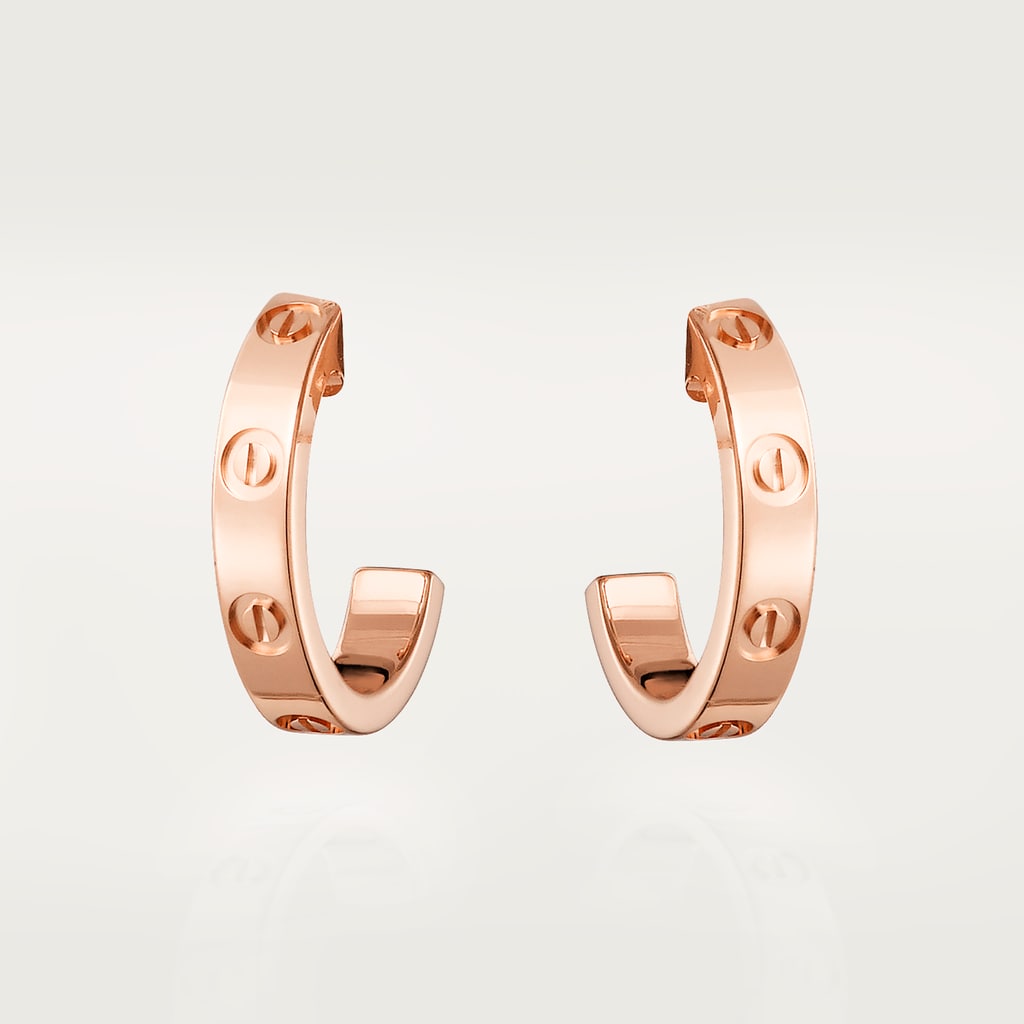 Love hoop earrings, small modelRose gold