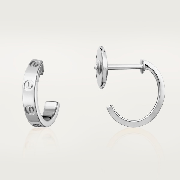 Love hoop earrings, small model White gold