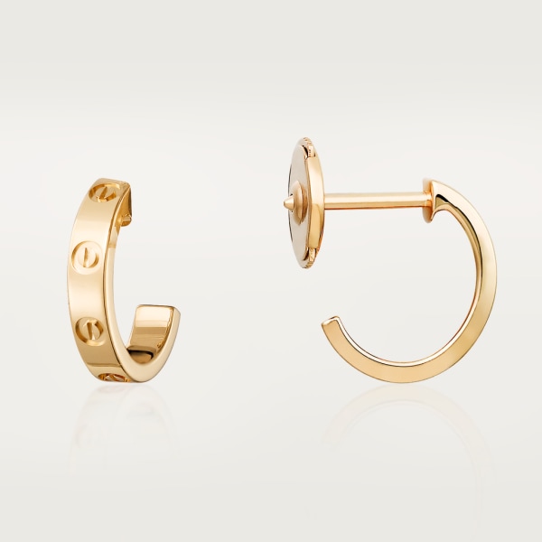 Love hoop earrings, small model Yellow gold