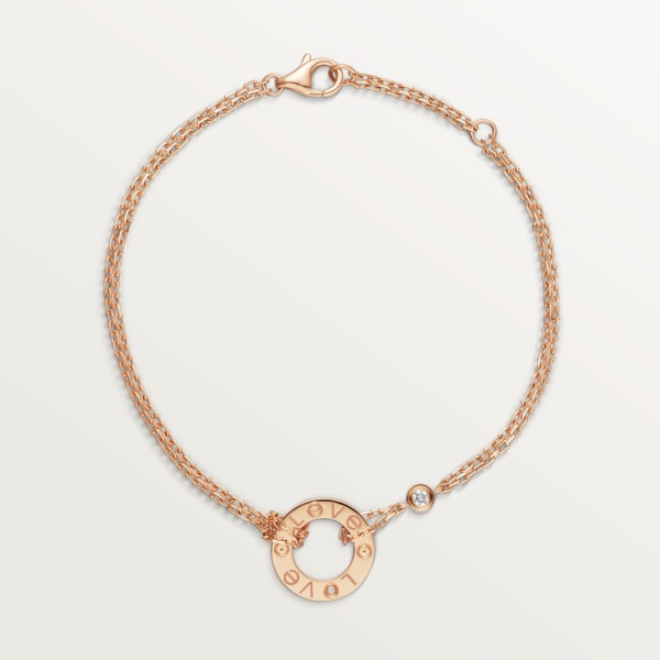 Love bracelet Rose gold, diamonds