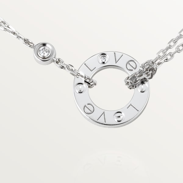 Love necklace, 2 diamonds White gold, diamonds