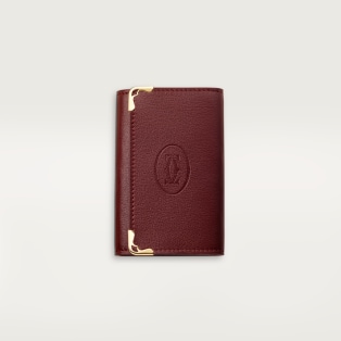 6-Key Key Ring, Must de Cartier Burgundy calfskin, golden finish