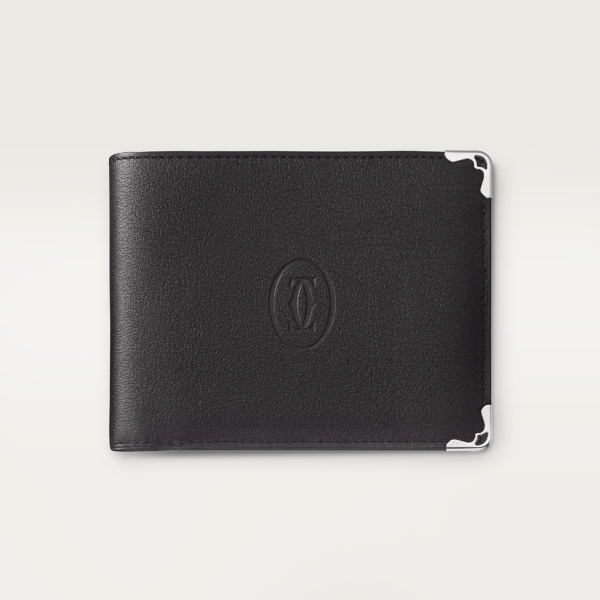 8-Credit Card Wallet, Must de Cartier Black calfskin, stainless steel finish