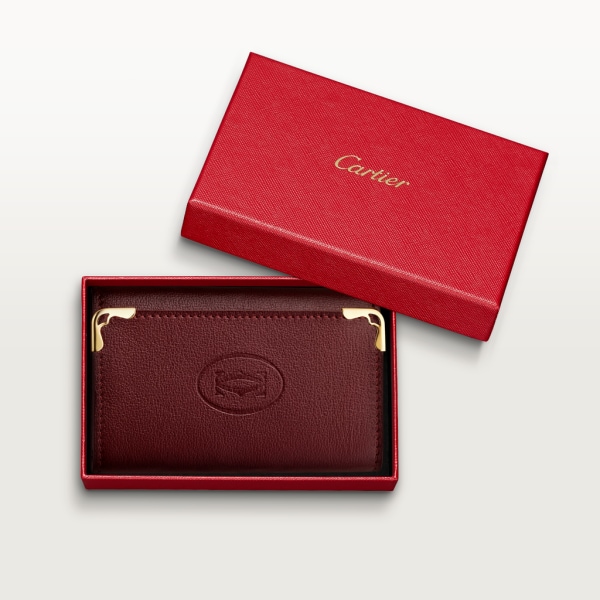 6-Key Key Ring, Must de Cartier Burgundy calfskin, golden finish