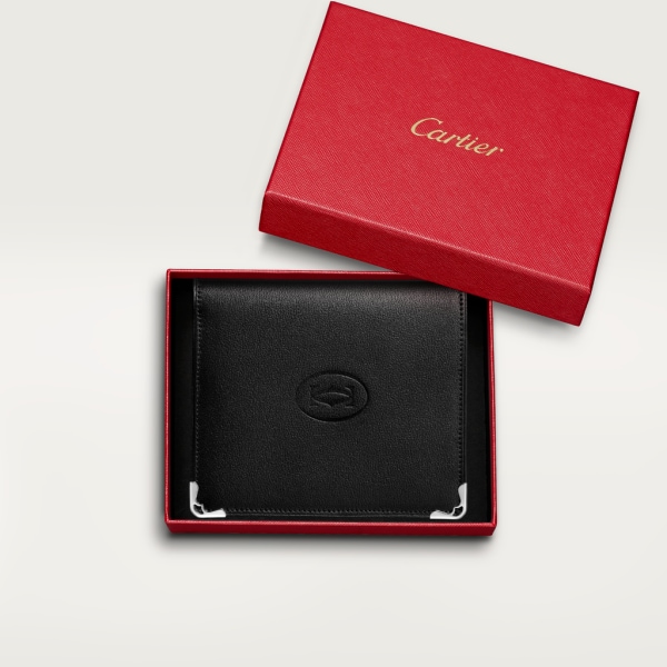 Multiple Wallet, Must de Cartier Black calfskin, stainless steel finish