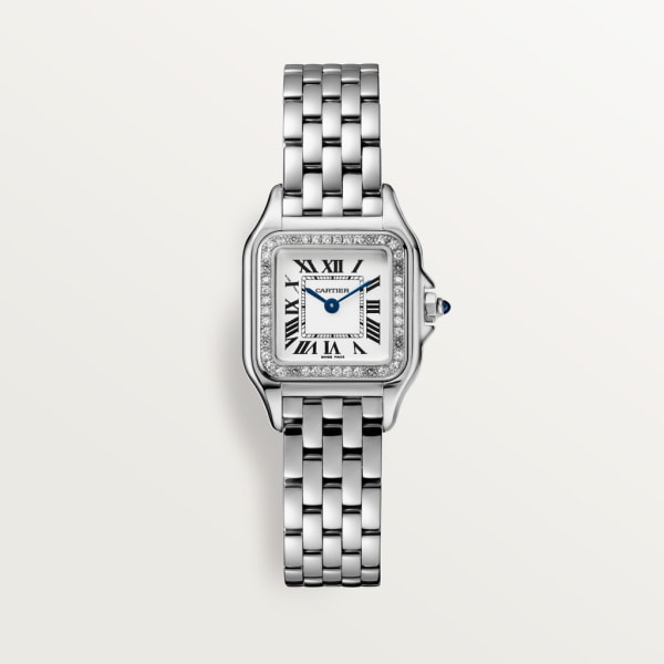 Panthère de Cartier watch Small model, quartz movement, steel, diamonds