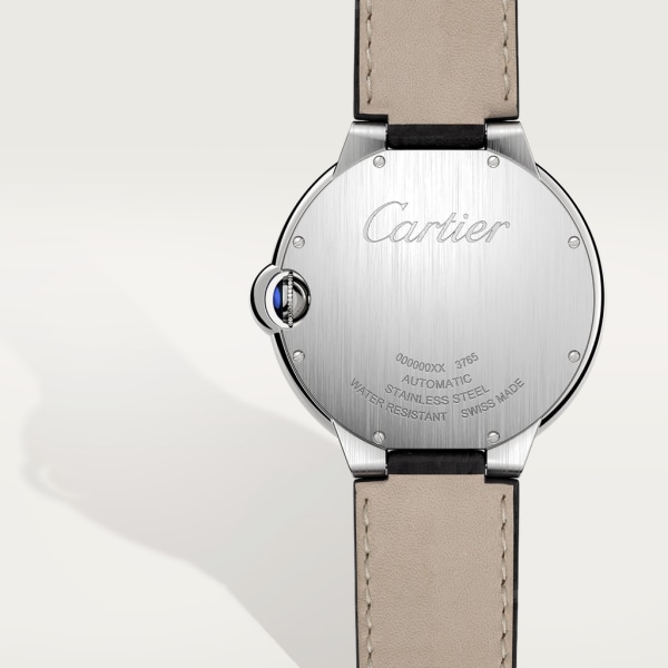 Ballon Bleu de Cartier watch 42 mm, steel, leather