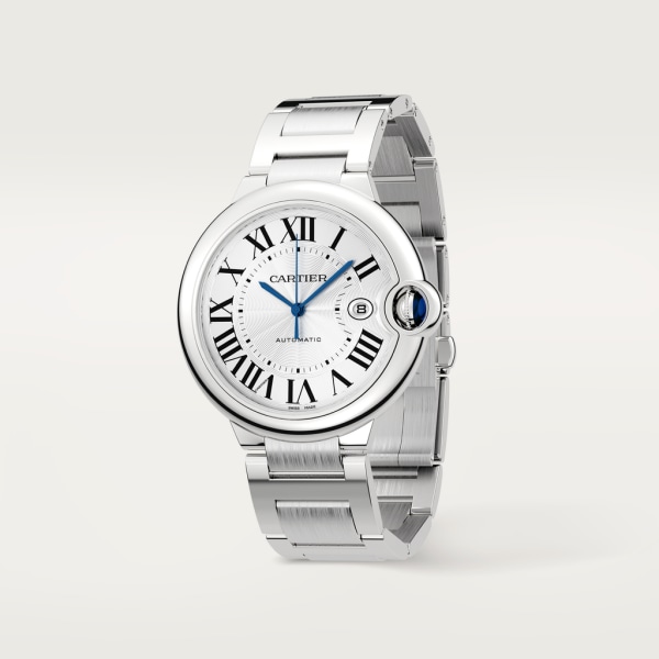 Ballon Bleu de Cartier watch 42 mm, mechanical movement with automatic winding, steel