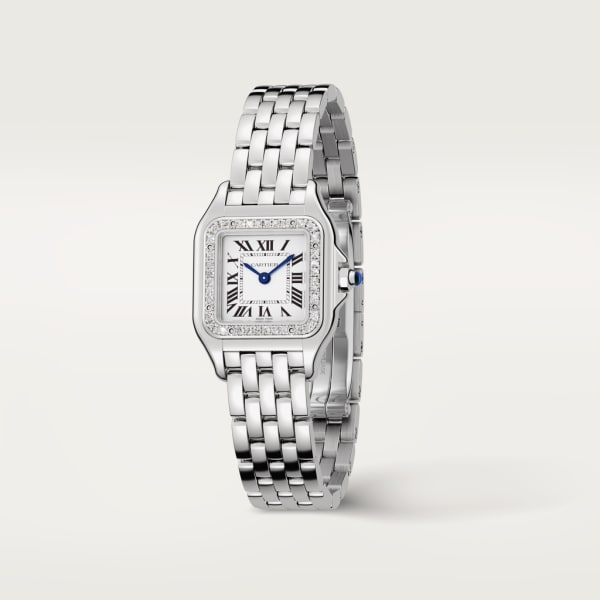 Panthère de Cartier watch Small model, quartz movement, steel, diamonds