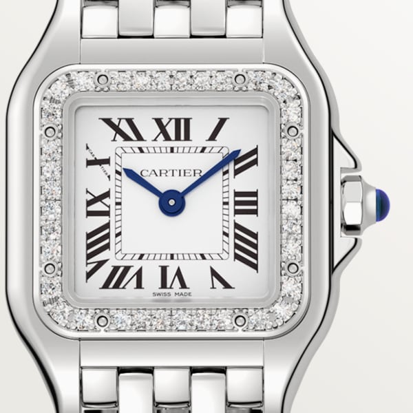 Panthère de Cartier watch Small model, quartz movement, steel, diamonds