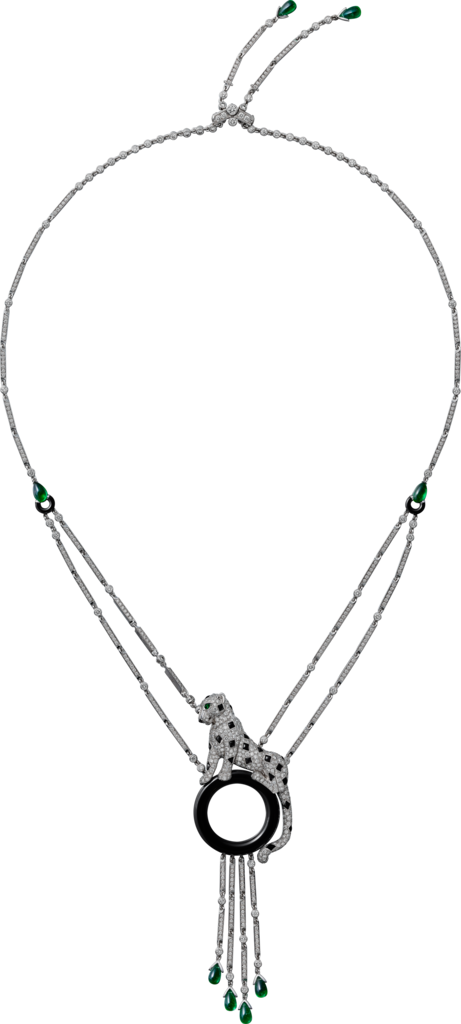 Panthère de Cartier necklaceWhite gold, onyx, emeralds, diamonds