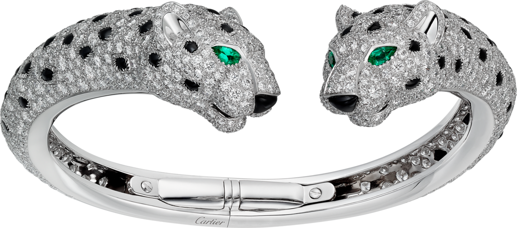 Panthère de Cartier braceletWhite gold, emerald, onyx, diamonds