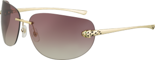 Panthère de Cartier sunglasses Smooth golden-finish metal, graduated purple lenses