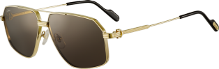 Première de Cartier sunglasses Smooth golden-finish metal, grey lenses