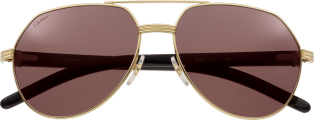 Première de Cartier sunglasses White horn, smooth golden finish, burgundy polarised lenses