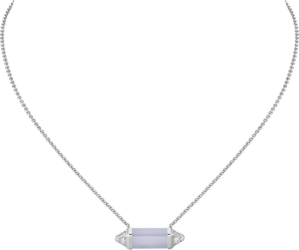 Les Berlingots de Cartier necklace medium modelWhite gold, blue chalcedony, diamond