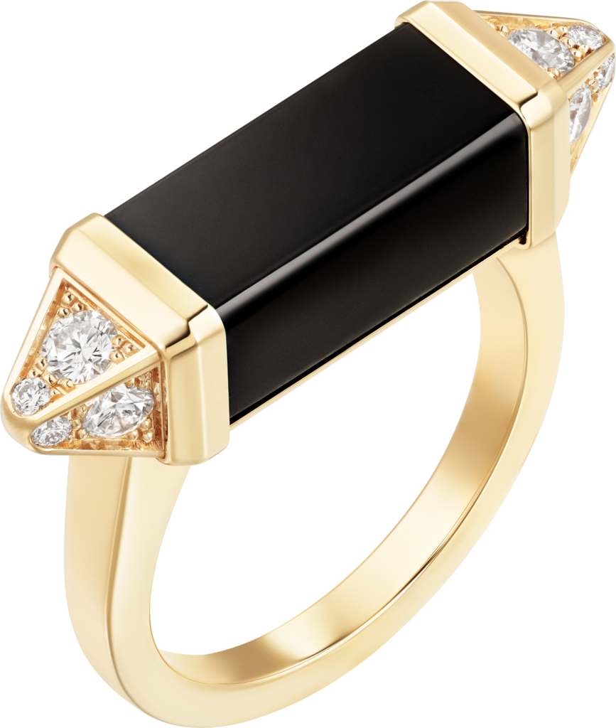 Les Berlingots de Cartier ringYellow gold, onyx, diamond